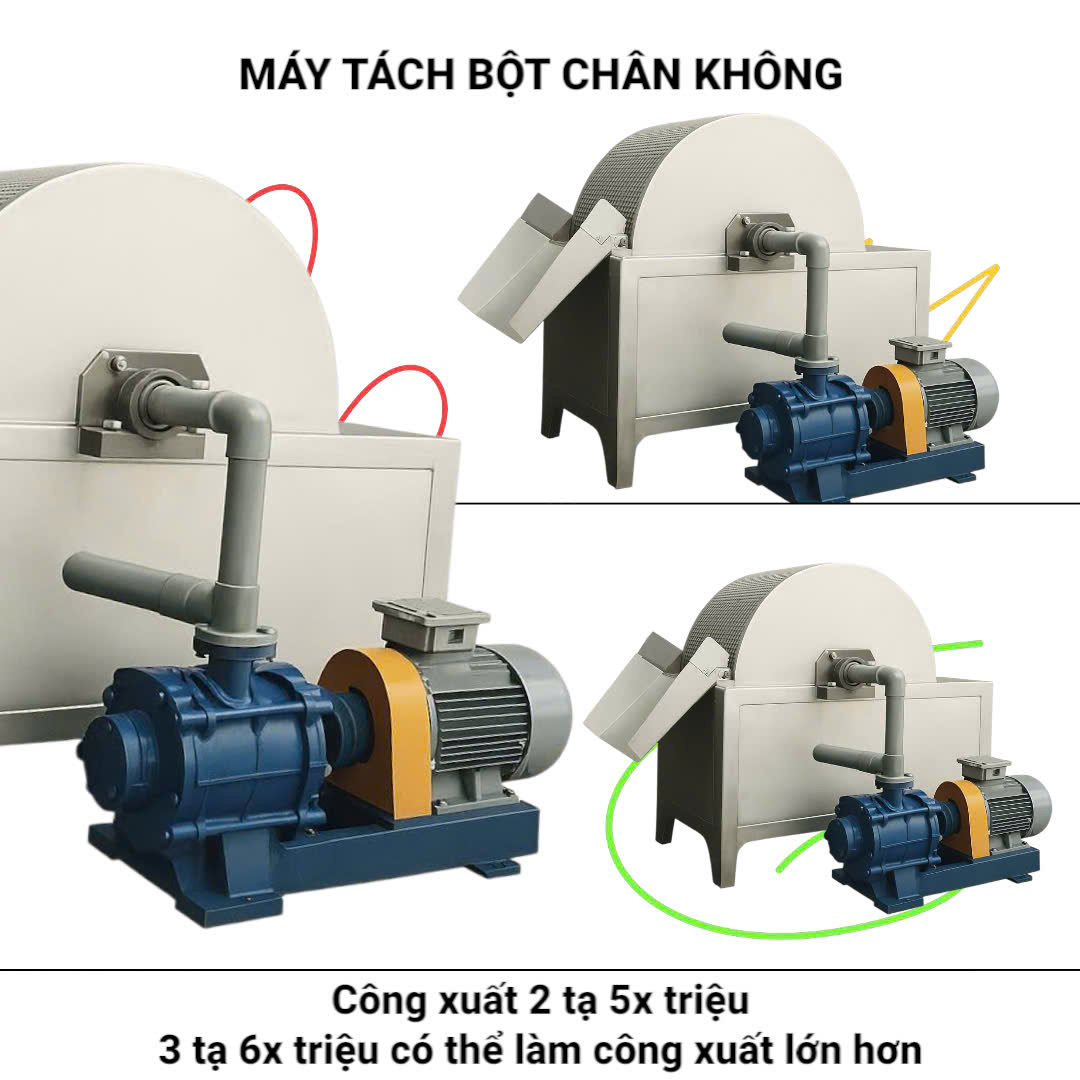 Máy tách bột chân khôngg 200kg - 300kg - 1000kg 