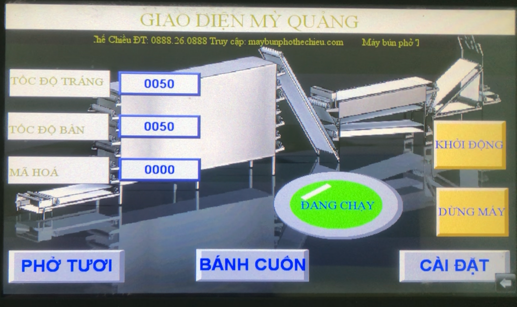 Máy tráng 3 loại bánh (Phở tươi, mỳ quảng, bánh cuốn, bánh ướt) - Machine to coat 3 types of cakes (Fresh pho, Quang noodles, rolled rice paper, wet rice paper)