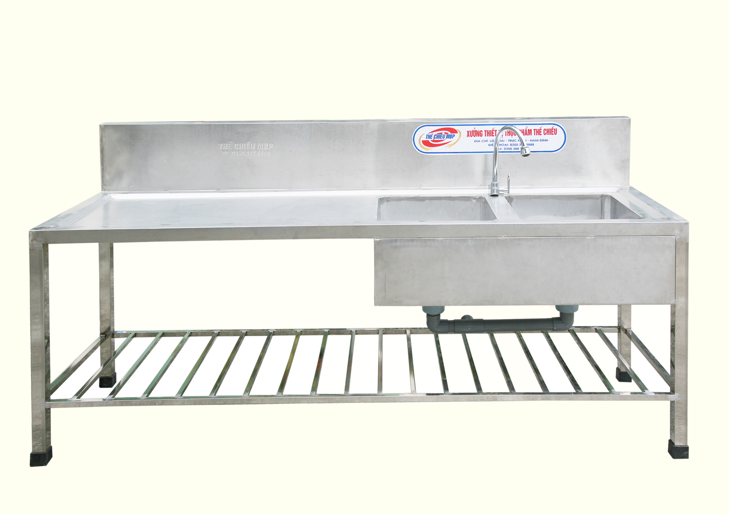 Bàn sơ chế inox 304 Thế Chiều - The Chieu 304 stainless steel preparation table